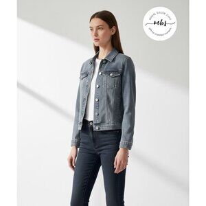 Faconnable Button Down Jean Jacket Blue Women XS